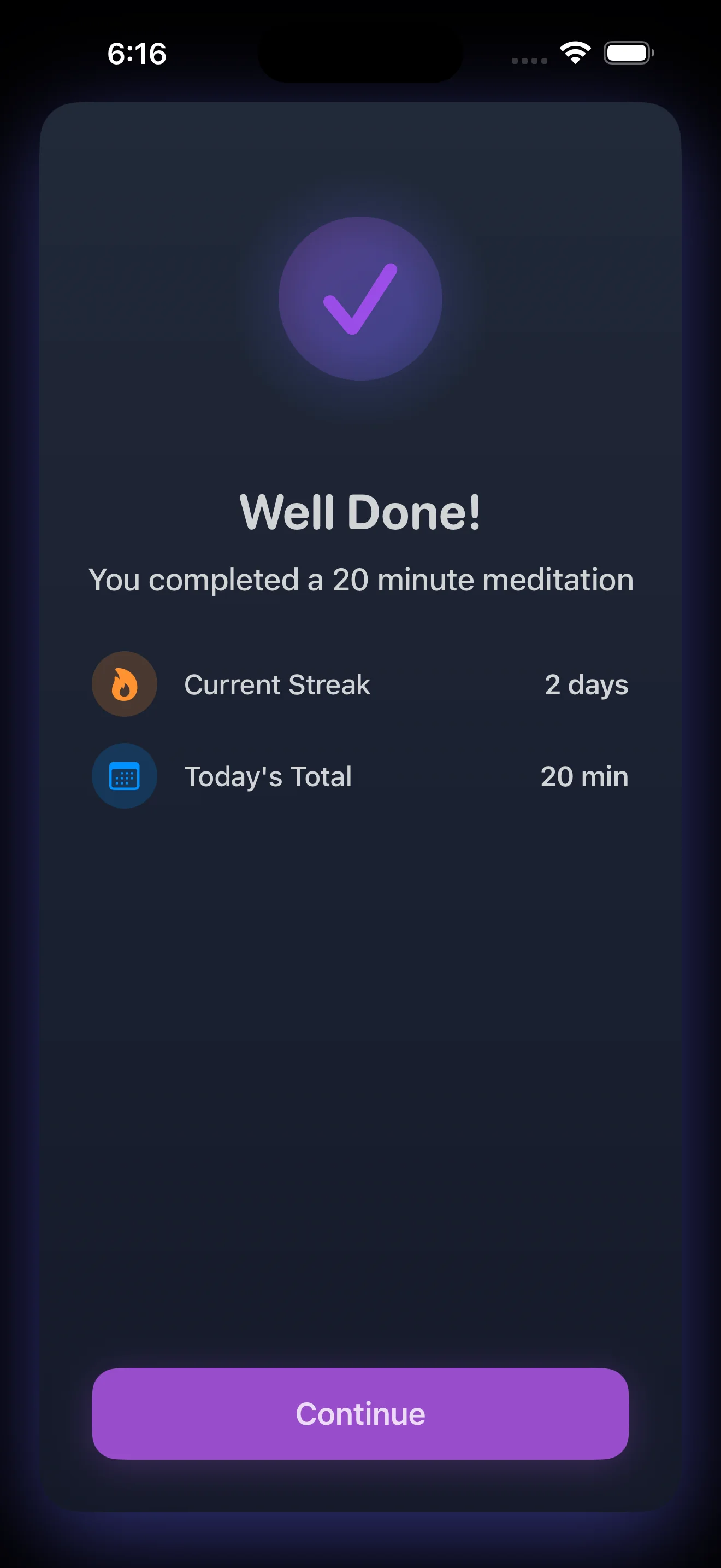 Meditation Stillness — Settings